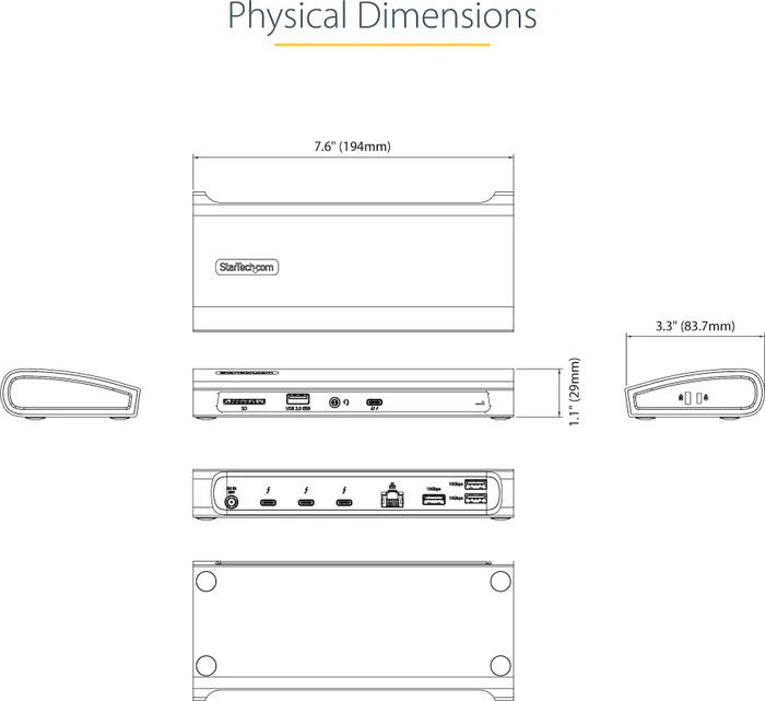StarTech Dual DP 4K 60Hz Thunderbolt 4 Dock, Thunderbolt 4 [Buchse]