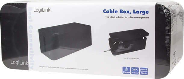 LogiLink Kabelbox groß, 407x157x133.5mm, schwarz