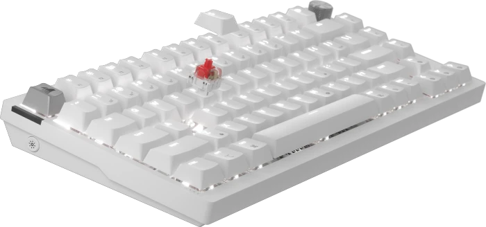 Corsair Gaming K65 Plus Wireless 75% RGB, Frost White, für Mac, MLX RED, USB/Bluetooth, DE