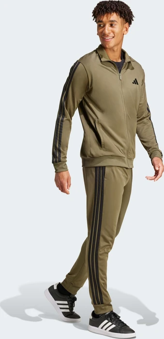 adidas Basic 3-Streifen Tricot Trainingsanzug olive strata (Herren)