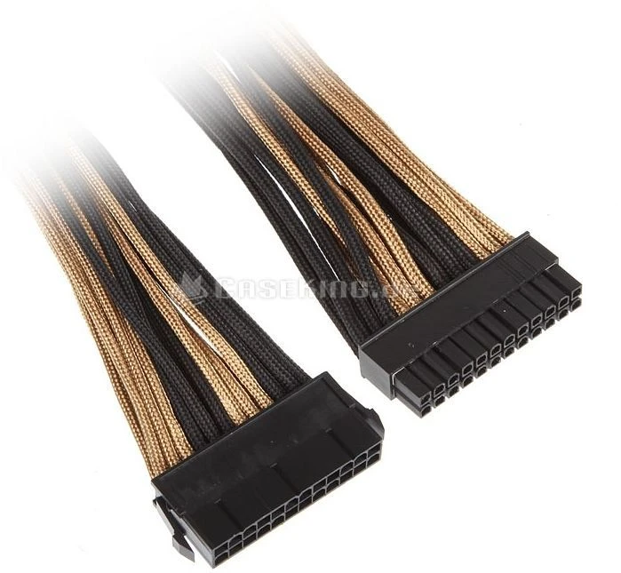 BitFenix Alchemy 24-Pin ATX Verlängerung 30cm, sleeved gold/schwarz