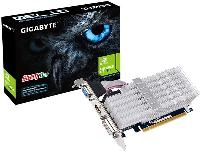 GIGABYTE GeForce GT 730 Silent, 2GB DDR3, VGA, DVI, HDMI