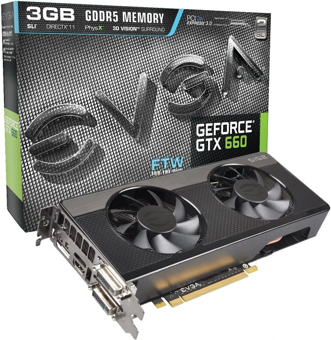 EVGA GeForce GTX 660 FTW Signature 2, 2GB GDDR5, 2x DVI, HDMI, DP