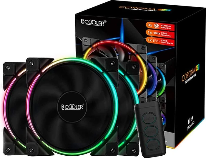 PCCooler Corona FRGB, 120mm, 3er-Pack