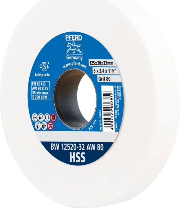 Pferd BW 12520-32 AW 80 HSS Schleifscheibe K80, 125x20x32mm, 1 Stück