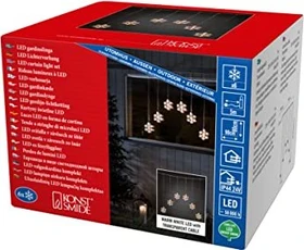 Konstsmide Lichtervorhang 6 Schneeflocken LED 48x warmweiß