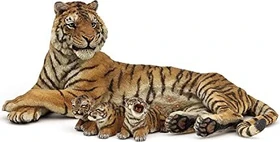 Papo Wildtiere der Welt - Liegende Tigerin mit Babies