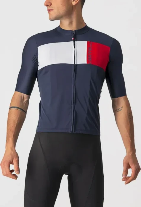 Castelli Prologo 7 Trikot kurzarm light savile blue/silver gray/red (Herren)