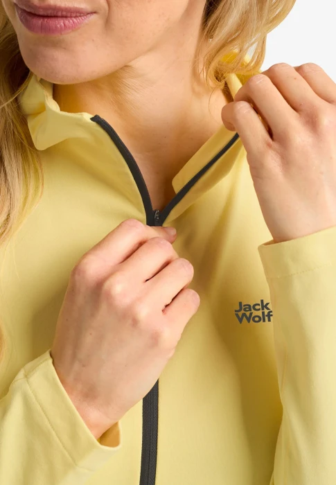 Jack Wolfskin Prelight Trail Hooded Funktionsshirt langarm lemon ice (Damen)