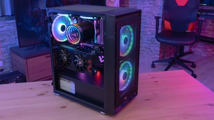 AeroCool Graphite, Lüfter LED RGB, Glasfenster