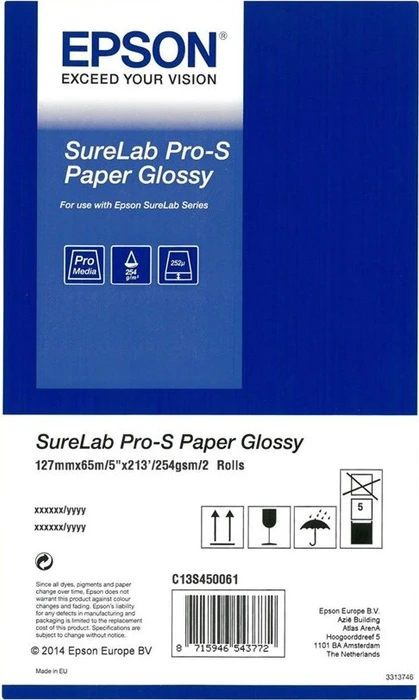 Epson SureLab Pro-S Paper Glossy BP Universalpapier glänzend, 5", 254g/m², 65m, 2 Rollen