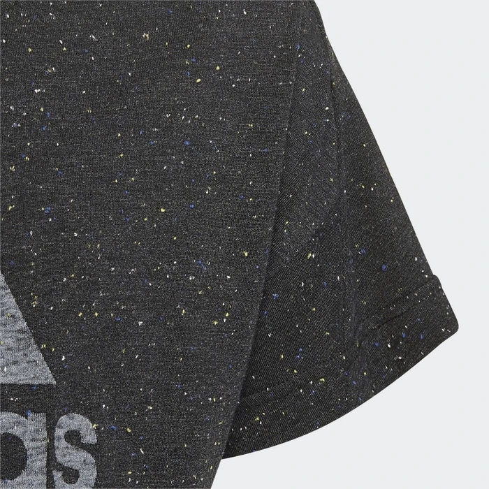 adidas Future Icons Cotton Loose Badge of Sport T-Shirt kurzarm black melange/white (Junior)