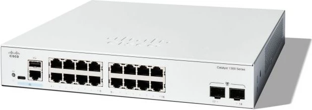 Cisco Catalyst 1300 Rackmount Gigabit Managed Switch, 16x RJ-45, 2x SFP