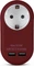 Entac Steckdosenadapter mit 2x USB-A, 1-fach, Burgundy Vorschaubild