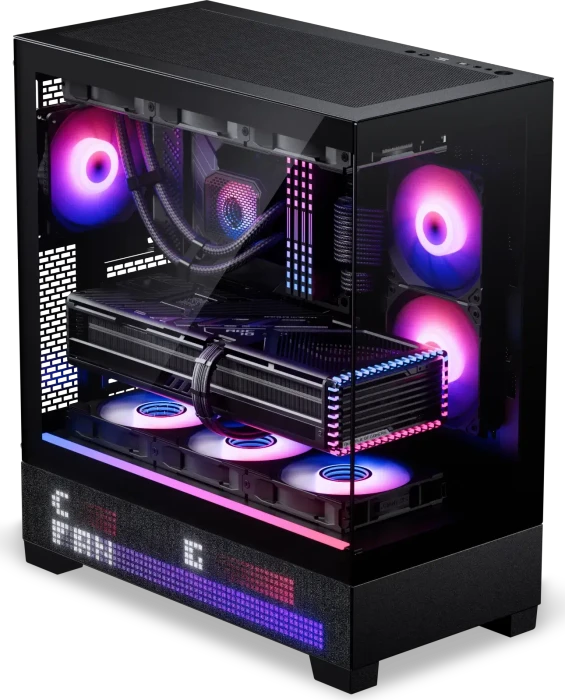 Phanteks XT View Matrix Black, schwarz, Glasfenster