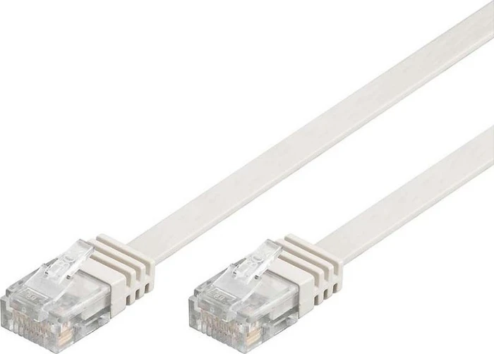 goobay Flach-Patchkabel, Cat6, U/UTP, RJ-45/RJ-45, 15m, weiß