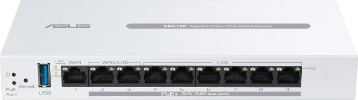 ASUS ExpertWiFi EBG19P Gigabit Router, 9x RJ-45, 123W PoE+