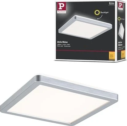 Paulmann Atria Shine Backlight LED Panel 190x190 3000K eckig 11.2W chrom matt