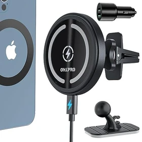 Ohlpro Magsafe Autohalterung mit Ladefunktion 15W grau