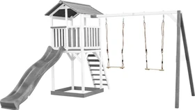 Axi Spielturm Beach Tower mit Doppelschaukel und Rutsche weiß/grau