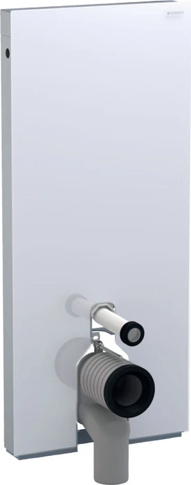 Geberit Monolith Sanitärmodul für Stand-WC, 114cm, Glas weiß/Aluminium