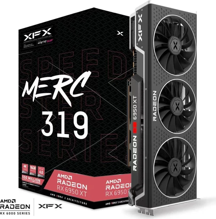 XFX Speedster MERC 319 Radeon RX 6950 XT Black Gaming, 16GB GDDR6, HDMI, 3x DP
