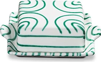 Gmundner Keramik Grüngeflammt Butterdose 125g
