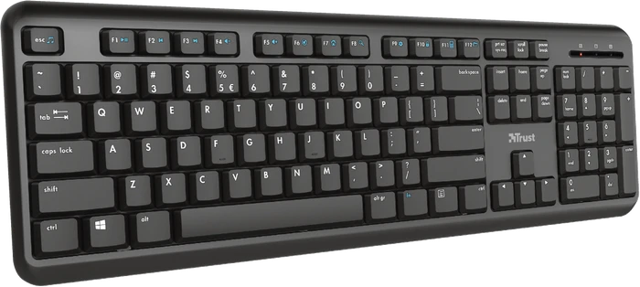 Trust Ody Wireless Silent Keyboard, schwarz, USB, DE