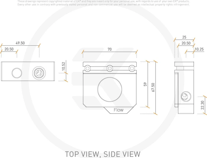 EK Water Blocks Quantum Line EK-Quantum Scalar Flow Indicator Top-Bottom D-RGB, schwarz, Durchflusssensor