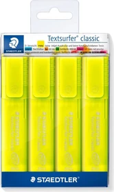 Staedtler Textsurfer classic 364 gelb, 4er-Pack, Kunststoffetui