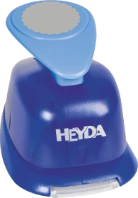 Heyda Hebel-Motivstanzer groß, Kreis geriffelt, blau, 25mm