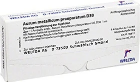 Weleda Aurum Metallicum Praeparatum D30 Injektion Ampullen, 8 Stück