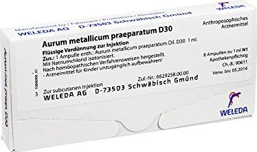 Weleda Aurum Metallicum Praeparatum D30 Injektion Ampullen, 8 Stück