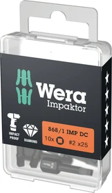 Wera 868/1 IMP DC Impaktor Innenvierkant Bit 1/4", R2x25mm, 1 Stück