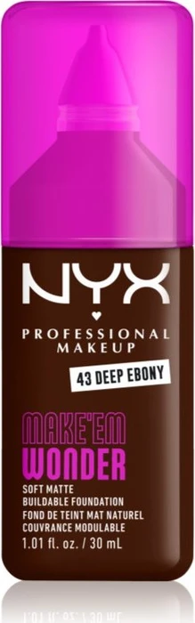 NYX Make 'EM Wonder Soft Matte Foundation 43 deep ebony, 30ml