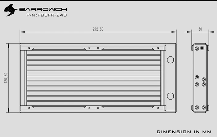 Barrow BarrowCH Chameleon Fish Series Radiator 240, PMMA, black