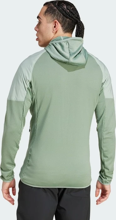 adidas Terrex Techrock Hooded Wind Fleece Jacke silver green (Herren)