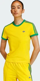 adidas 3-Streifen Slim T-Shirt kurzarm eqt yellow/green/collegiate royal (Damen)