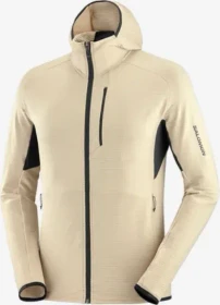 Salomon Essential Lightwarm Hooded Jacke white pepper/deep black (Herren)