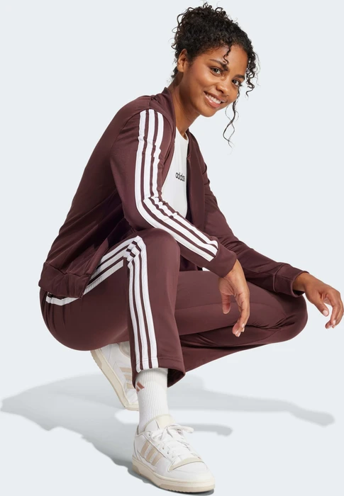 adidas Essentials 3-Streifen Trainingsanzug aurora ruby/brown (Damen)