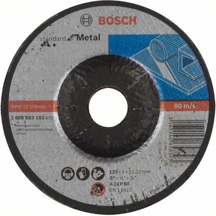 Bosch Professional A24PBF Standard for Metal Schleifscheibe, 125x6x22.23mm, 1 Stück