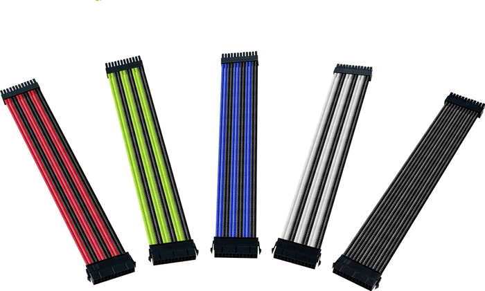 Cooler Master Sleeved Extension Cable Kit, 30cm, schwarz/weiß