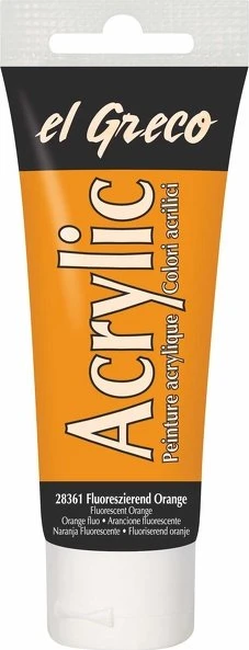Kreul el Greco Acrylic Ink Acrylfarbe, fluoreszierend orange, 75ml (28361)