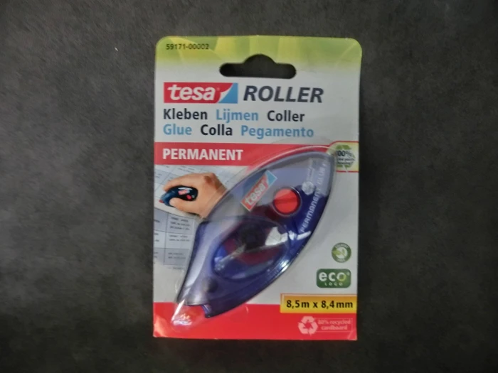 tesa Roller Kleben permanent ecoLogo Kleberoller, 8.4mm/8.5m, 1 Stück