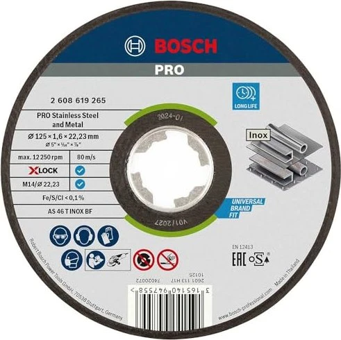 Bosch Professional X-LOCK Expert for Inox Trennscheibe, 125x1.6x22.23mm, 1 Stück