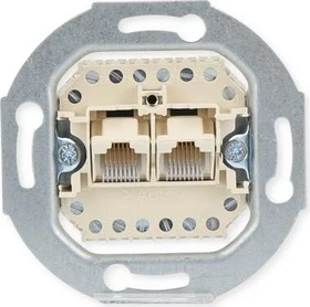 Busch-Jaeger Anschlussdosen-Einsatz UAE 8P-polig Cat 3 RJ45 8(8)-Stecker Ausführung: geneigt 2-fach weiß