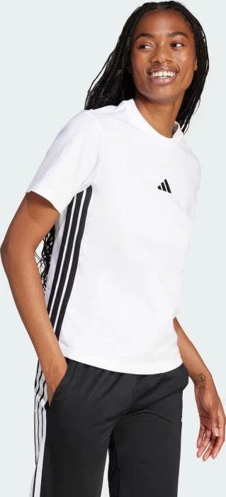 adidas Essentials 3-Streifen Cotton T-Shirt kurzarm weiß/schwarz (Damen)
