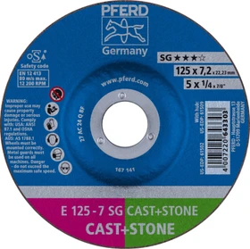 Pferd E 125-7 SG CAST+STONE Schleifscheibe, 125x7.2x22.23mm, 10 Stück