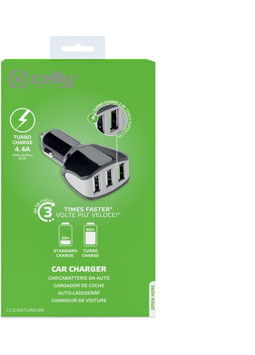 Celly Turbo Car Charger 4.4A schwarz