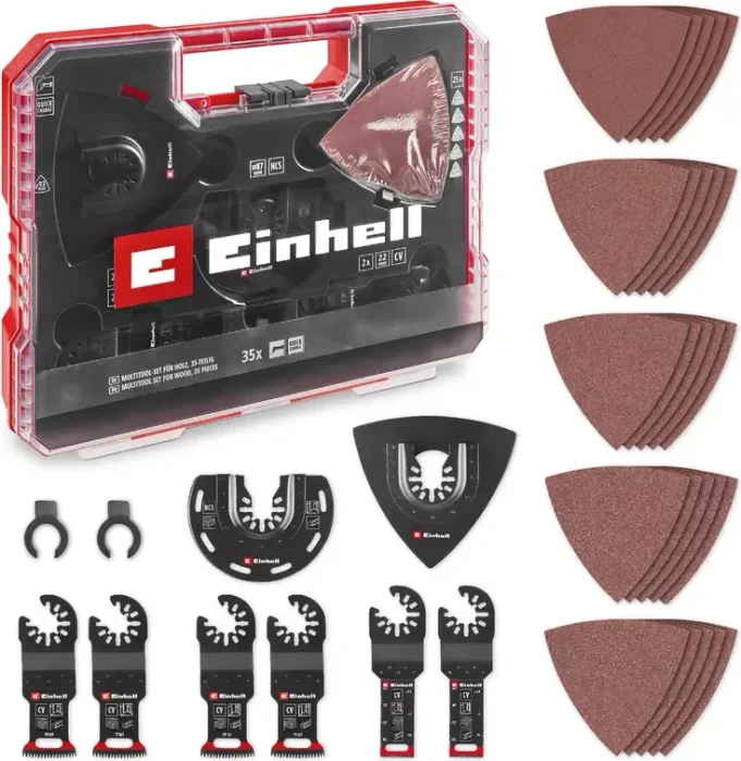 Einhell XLPLUS-Case OMT Holz Zubehörset für Multifunktionswerkzeug inkl. Koffer, 35-tlg.